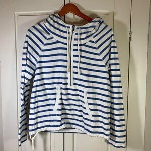 American Eagle Outfitters Blue and White Striped Hoodie